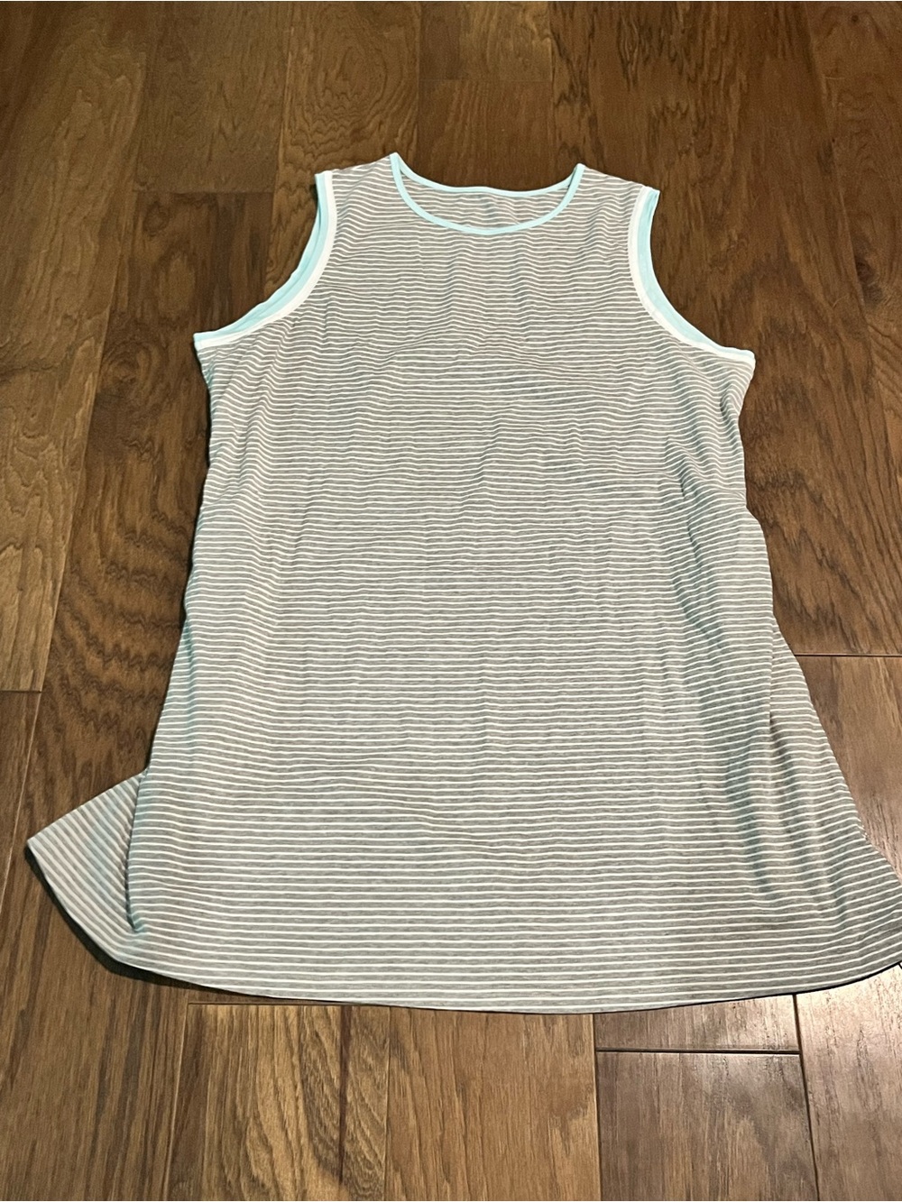 Striped Sleeveless Tank Dress in Beige Blue and White size XL by Belinda Women’s